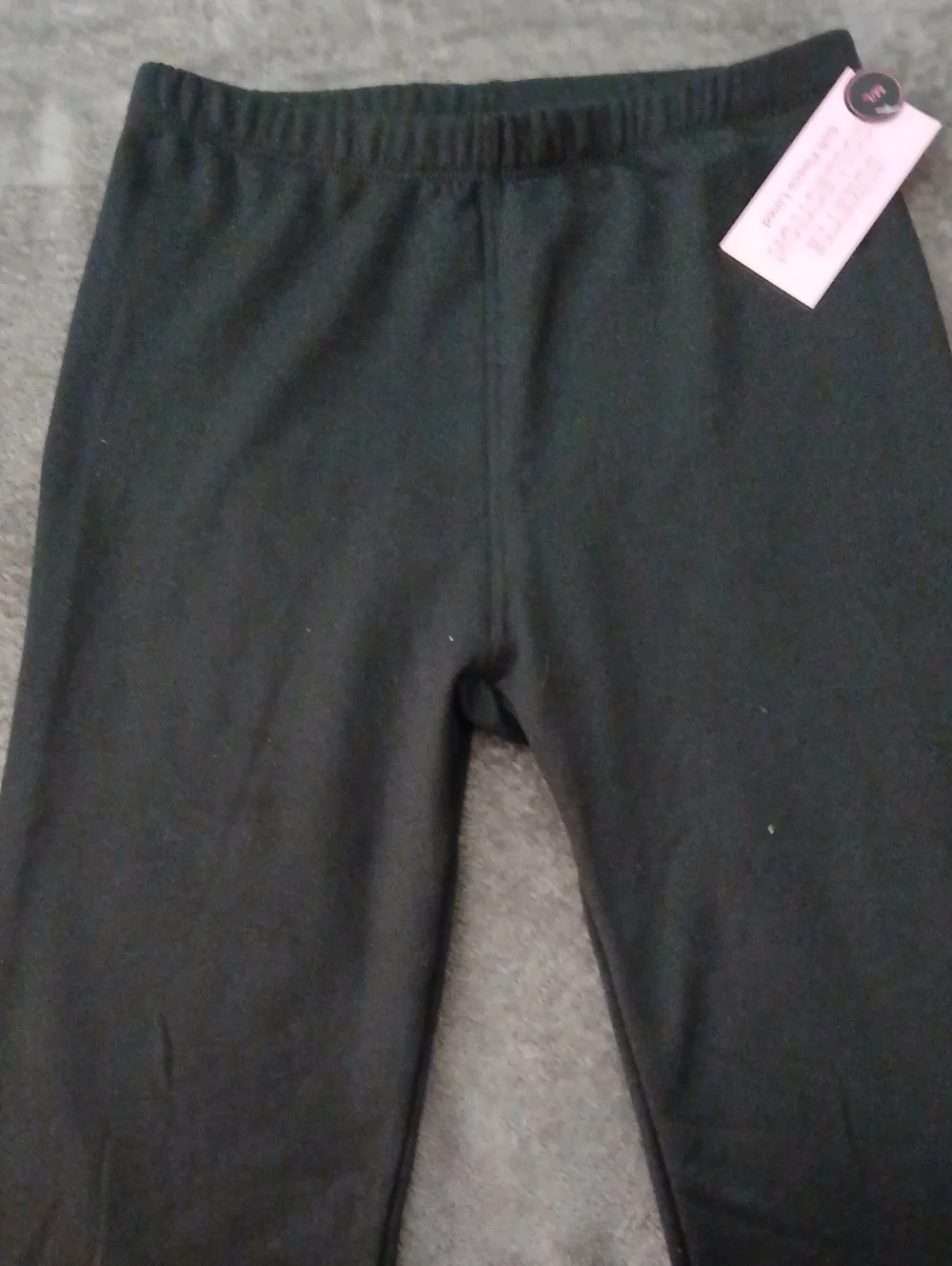 Girls' Black Stretch Leggings with Elastic Waist